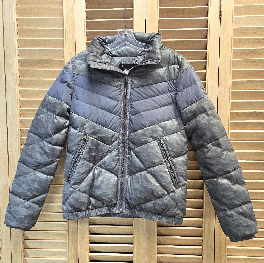 Sorel Camo Silver Gray Quilted Down Winter Jacket Small